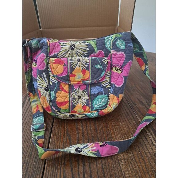 Vera Bradley Floral Purse Wallet Set Retired Quilted Cotton Handbag Shoulder Bag - Picture 2 of 11